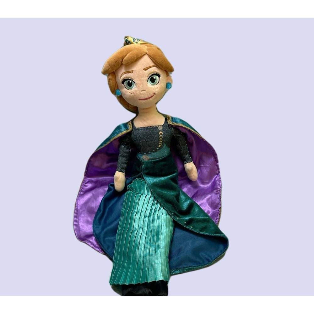 Disney Anna Plush Doll — Teal Green Dress with Purple Cape